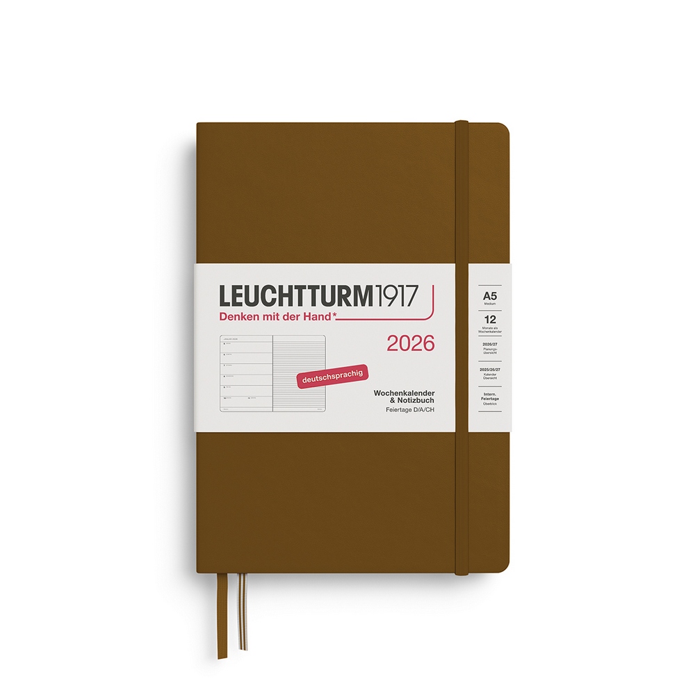 Leuchtturm1917 Kalender & Notizbuch 1 Woche auf 1 Seite 2026 Medium A5 Hardcover Spice Brown, liniert Leuchtturm1917 Kalender & Notizbuch 1 Woche auf 1 Seite 2026 Medium A5 Hardcover Spice Brown, liniert von Leuchtturm1917