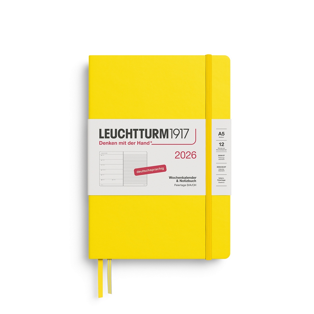 Leuchtturm1917 Kalender & Notizbuch 1 Woche auf 1 Seite 2026 Medium A5 Hardcover Zitrone, liniert Leuchtturm1917 Kalender & Notizbuch 1 Woche auf 1 Seite 2026 Medium A5 Hardcover Zitrone, liniert von Leuchtturm1917