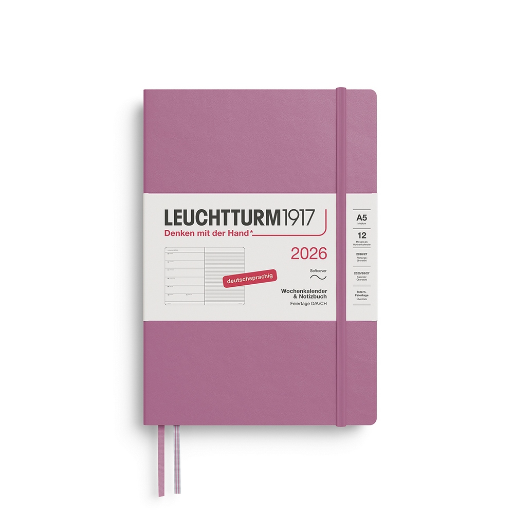 Leuchtturm1917 Kalender & Notizbuch 1 Woche auf 1 Seite 2026 Medium A5 Softcover Dusty Rose, liniert Leuchtturm1917 Kalender & Notizbuch 1 Woche auf 1 Seite 2026 Medium A5 Softcover Dusty Rose, liniert von Leuchtturm1917