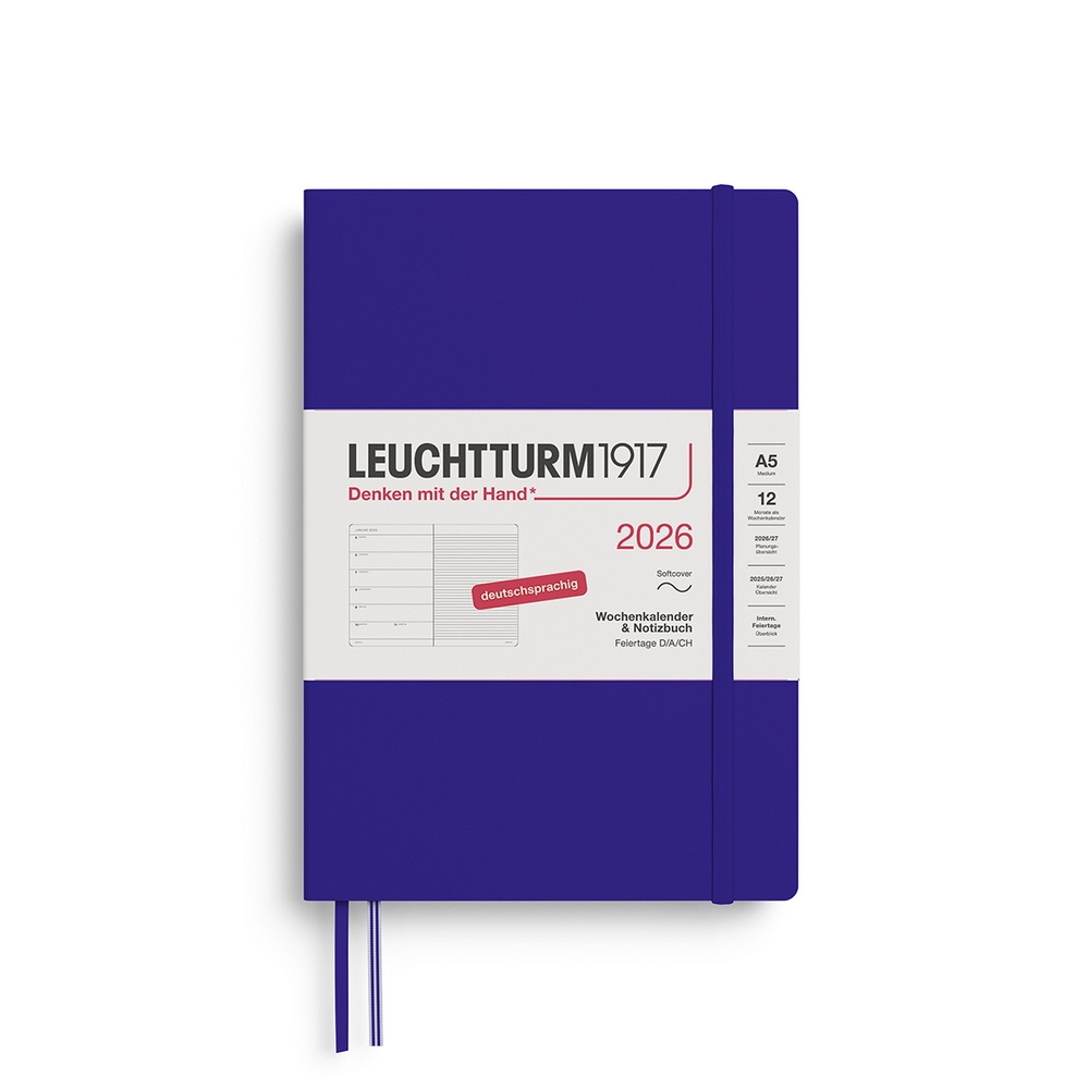 Leuchtturm1917 Kalender & Notizbuch 1 Woche auf 1 Seite 2026 Medium A5 Softcover Ink, liniert Leuchtturm1917 Kalender & Notizbuch 1 Woche auf 1 Seite 2026 Medium A5 Softcover Ink, liniert von Leuchtturm1917