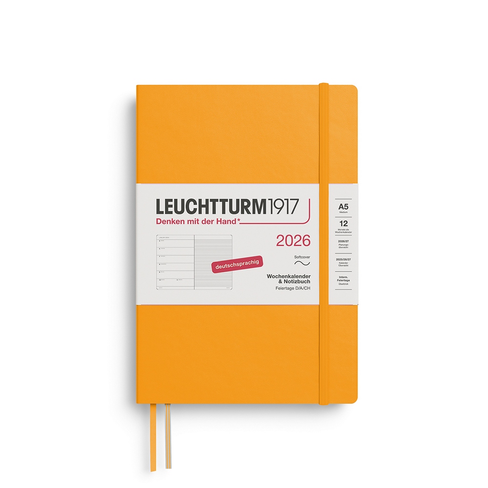 Leuchtturm1917 Kalender & Notizbuch 1 Woche auf 1 Seite 2026 Medium A5 Softcover Rising Sun, liniert Leuchtturm1917 Kalender & Notizbuch 1 Woche auf 1 Seite 2026 Medium A5 Softcover Rising Sun, liniert von Leuchtturm1917