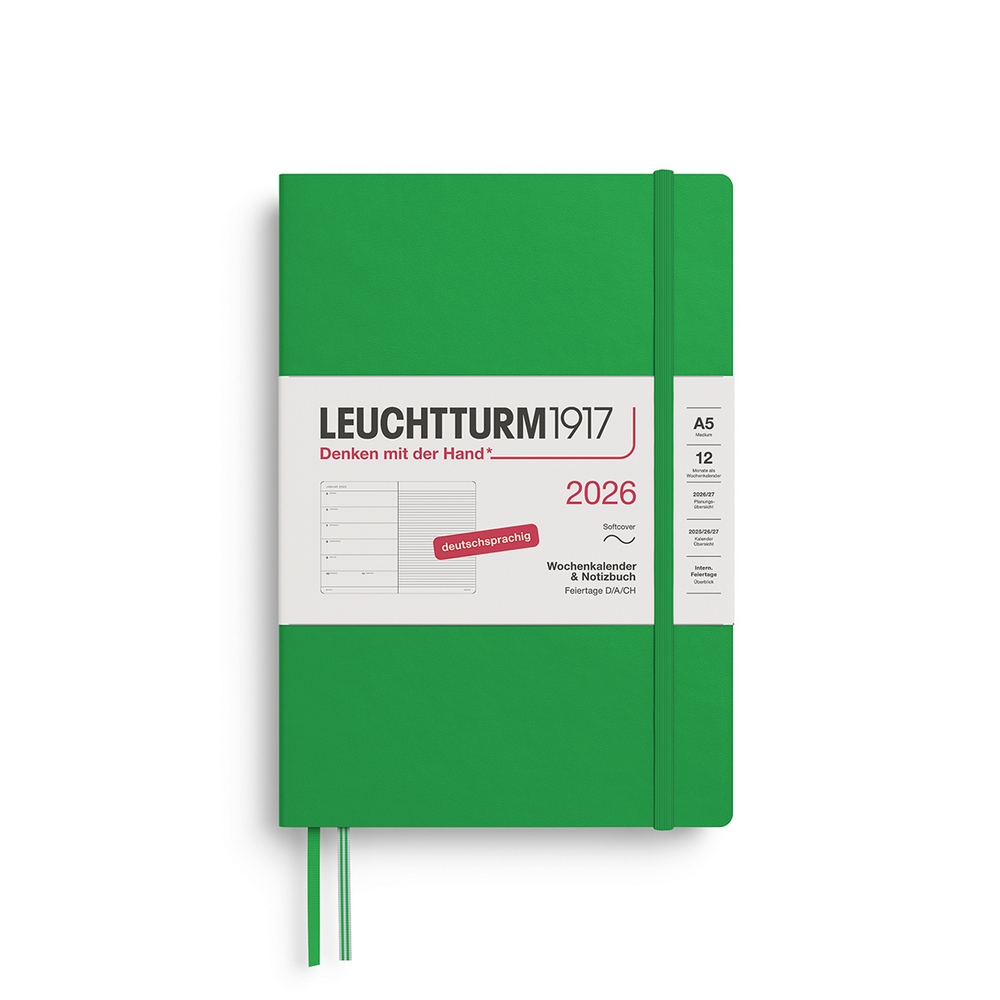 Leuchtturm1917 Kalender & Notizbuch 1 Woche auf 1 Seite 2026 Medium A5 Softcover Spring Leaf, liniert Leuchtturm1917 Kalender & Notizbuch 1 Woche auf 1 Seite 2026 Medium A5 Softcover Spring Leaf, liniert von Leuchtturm1917