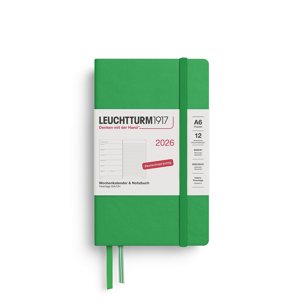 Leuchtturm1917 Kalender & Notizbuch 1 Woche auf 1 Seite 2026 Pocket A6 Hardcover Spring Leaf, liniert Leuchtturm1917 Kalender & Notizbuch 1 Woche auf 1 Seite 2026 Pocket A6 Hardcover Spring Leaf, liniert von Leuchtturm1917