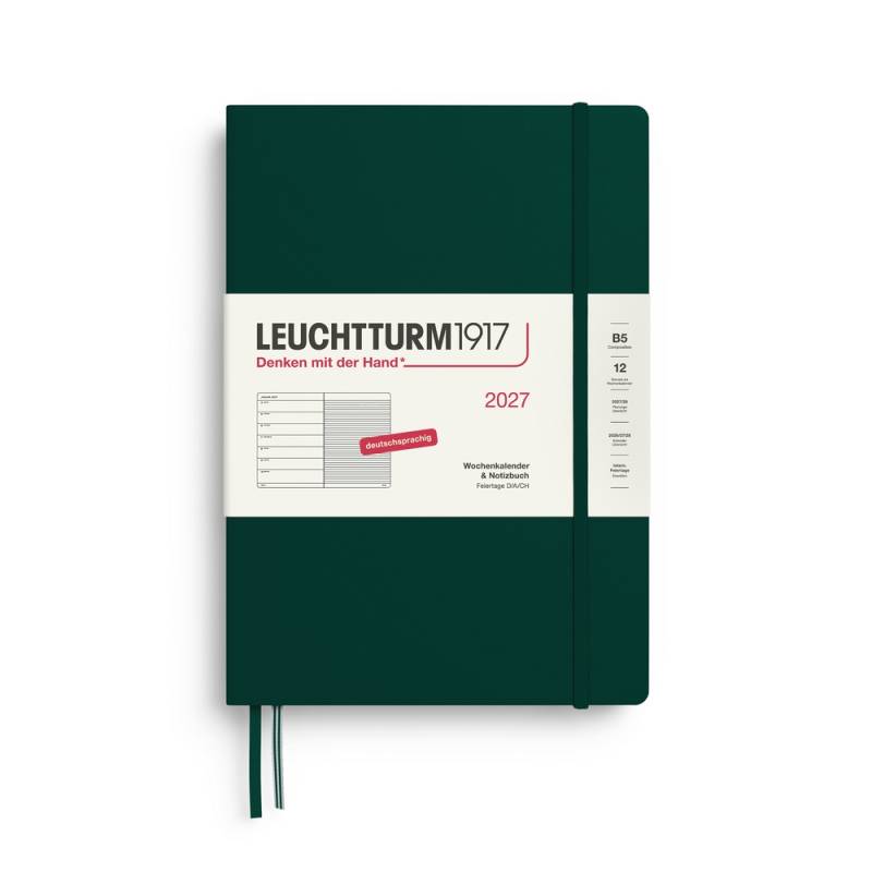 Leuchtturm1917 Kalender & Notizbuch 1 Woche auf 1 Seite 2027 Composition B5 Hardcover Forest Green, liniert Leuchtturm1917 Kalender & Notizbuch 1 Woche auf 1 Seite 2027 Composition B5 Hardcover Forest Green, liniert von Leuchtturm1917