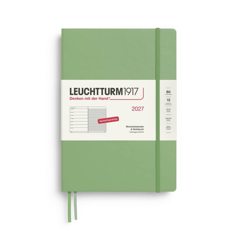 Leuchtturm1917 Kalender & Notizbuch 1 Woche auf 1 Seite 2027 Composition B5 Hardcover Salbei, liniert Leuchtturm1917 Kalender & Notizbuch 1 Woche auf 1 Seite 2027 Composition B5 Hardcover Salbei, liniert von Leuchtturm1917