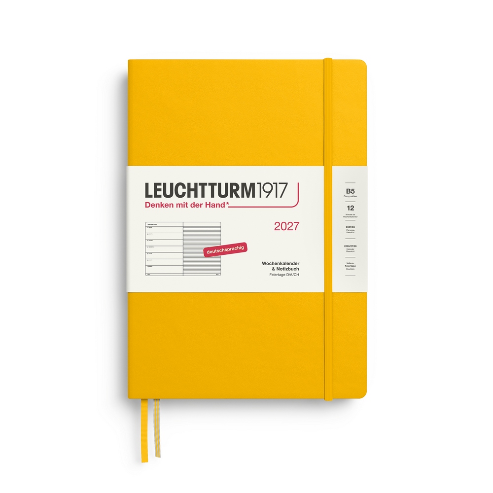 Leuchtturm1917 Kalender & Notizbuch 1 Woche auf 1 Seite 2027 Composition B5 Hardcover Sunflower, liniert Leuchtturm1917 Kalender & Notizbuch 1 Woche auf 1 Seite 2027 Composition B5 Hardcover Sunflower, liniert von Leuchtturm1917
