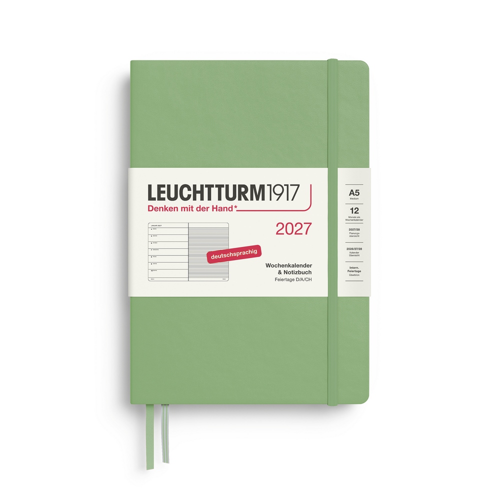 Leuchtturm1917 Kalender & Notizbuch 1 Woche auf 1 Seite 2027 Medium A5 Hardcover Salbei, liniert Leuchtturm1917 Kalender & Notizbuch 1 Woche auf 1 Seite 2027 Medium A5 Hardcover Salbei, liniert von Leuchtturm1917