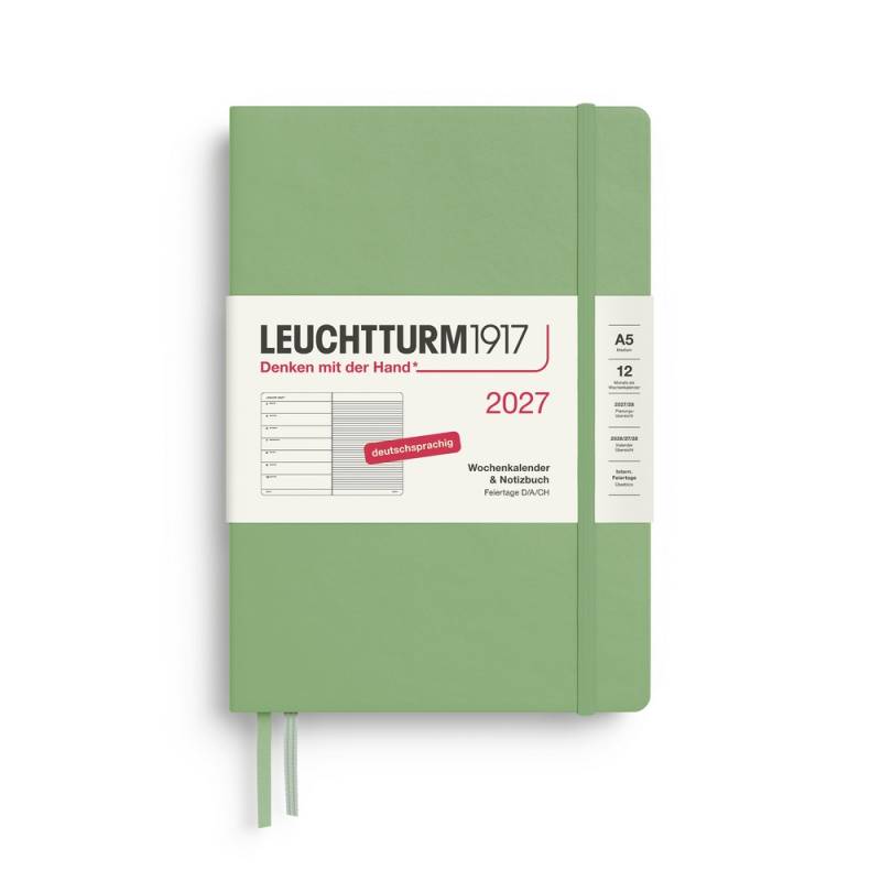 Leuchtturm1917 Kalender & Notizbuch 1 Woche auf 1 Seite 2027 Medium A5 Hardcover Salbei, liniert Leuchtturm1917 Kalender & Notizbuch 1 Woche auf 1 Seite 2027 Medium A5 Hardcover Salbei, liniert von Leuchtturm1917
