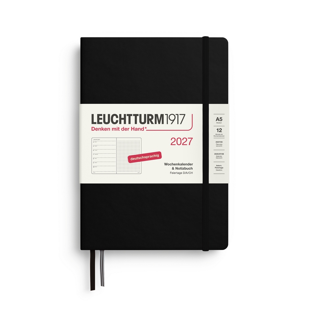 Leuchtturm1917 Kalender & Notizbuch 1 Woche auf 1 Seite 2027 Medium A5 Hardcover Schwarz, punktkariert Leuchtturm1917 Kalender & Notizbuch 1 Woche auf 1 Seite 2027 Medium A5 Hardcover Schwarz, punktkariert von Leuchtturm1917