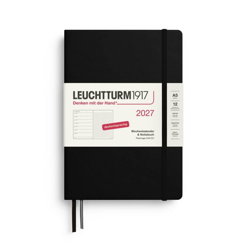 Leuchtturm1917 Kalender & Notizbuch 1 Woche auf 1 Seite 2027 Medium A5 Hardcover Schwarz, punktkariert Leuchtturm1917 Kalender & Notizbuch 1 Woche auf 1 Seite 2027 Medium A5 Hardcover Schwarz, punktkariert von Leuchtturm1917