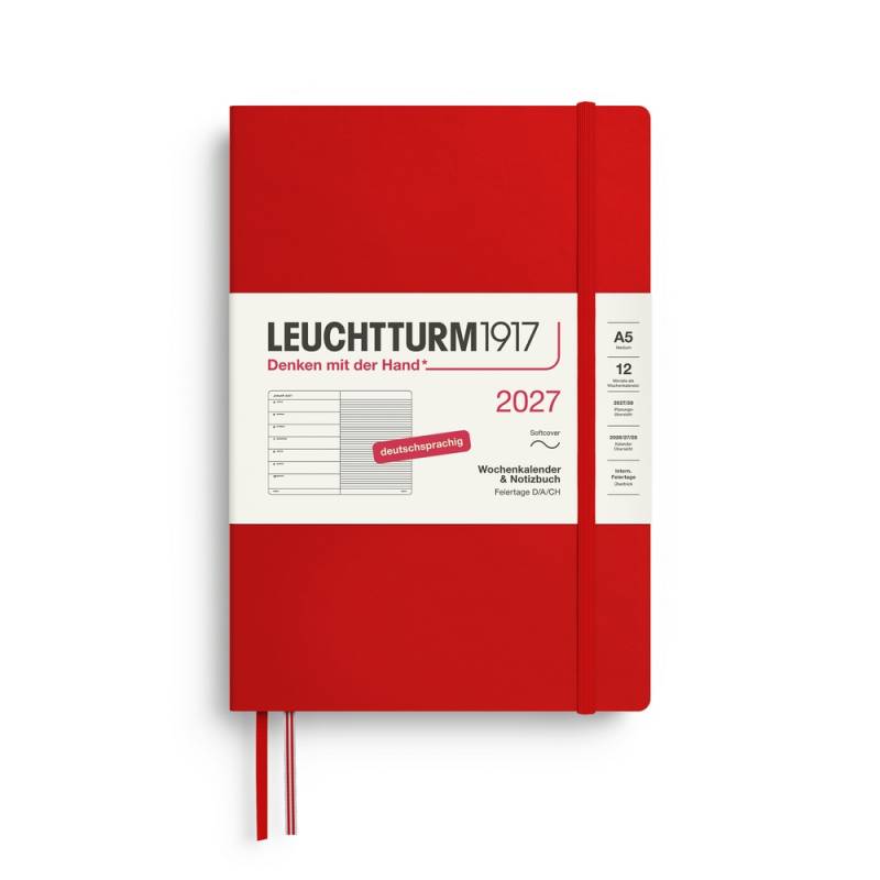 Leuchtturm1917 Kalender & Notizbuch 1 Woche auf 1 Seite 2027 Medium A5 Softcover Cherry, liniert Leuchtturm1917 Kalender & Notizbuch 1 Woche auf 1 Seite 2027 Medium A5 Softcover Cherry, liniert von Leuchtturm1917
