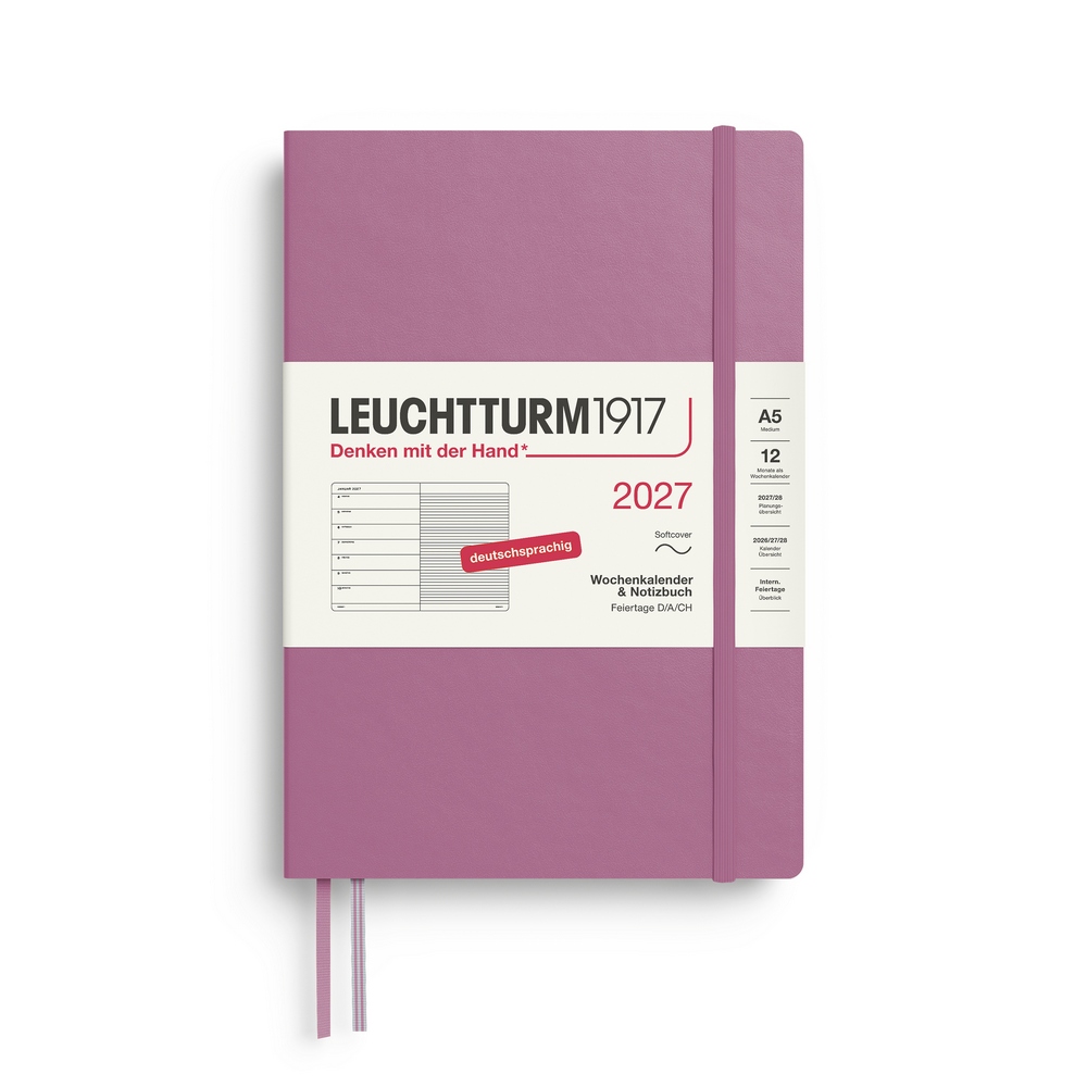 Leuchtturm1917 Kalender & Notizbuch 1 Woche auf 1 Seite 2027 Medium A5 Softcover Dusty Rose, liniert Leuchtturm1917 Kalender & Notizbuch 1 Woche auf 1 Seite 2027 Medium A5 Softcover Dusty Rose, liniert von Leuchtturm1917