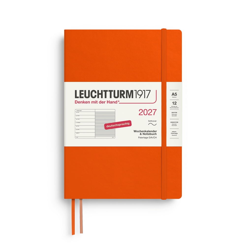 Leuchtturm1917 Kalender & Notizbuch 1 Woche auf 1 Seite 2027 Medium A5 Softcover Pumpkin, liniert Leuchtturm1917 Kalender & Notizbuch 1 Woche auf 1 Seite 2027 Medium A5 Softcover Pumpkin, liniert von Leuchtturm1917