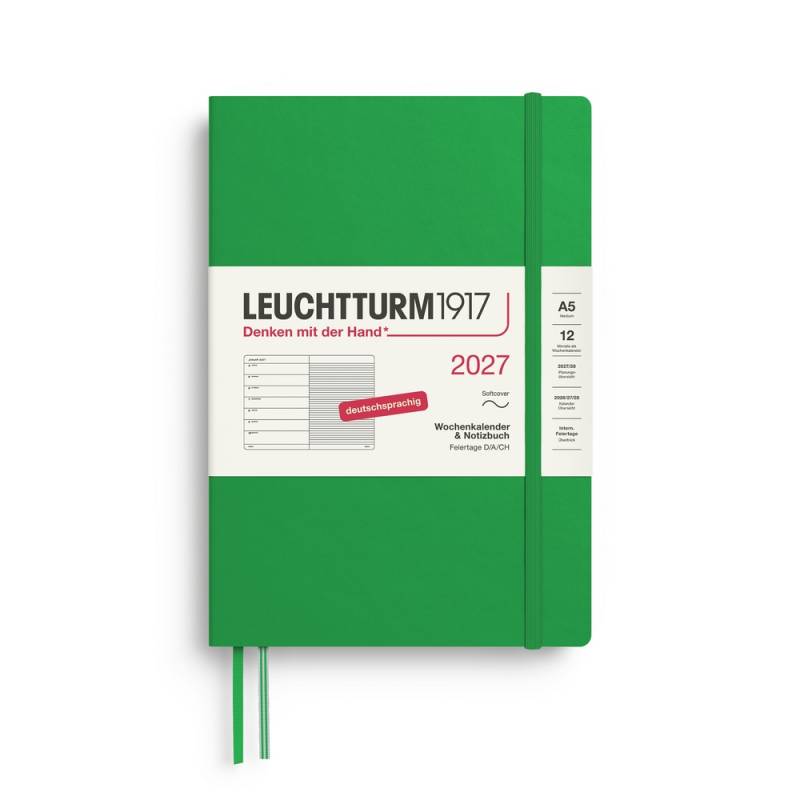 Leuchtturm1917 Kalender & Notizbuch 1 Woche auf 1 Seite 2027 Medium A5 Softcover Spring Leaf, liniert Leuchtturm1917 Kalender & Notizbuch 1 Woche auf 1 Seite 2027 Medium A5 Softcover Spring Leaf, liniert von Leuchtturm1917