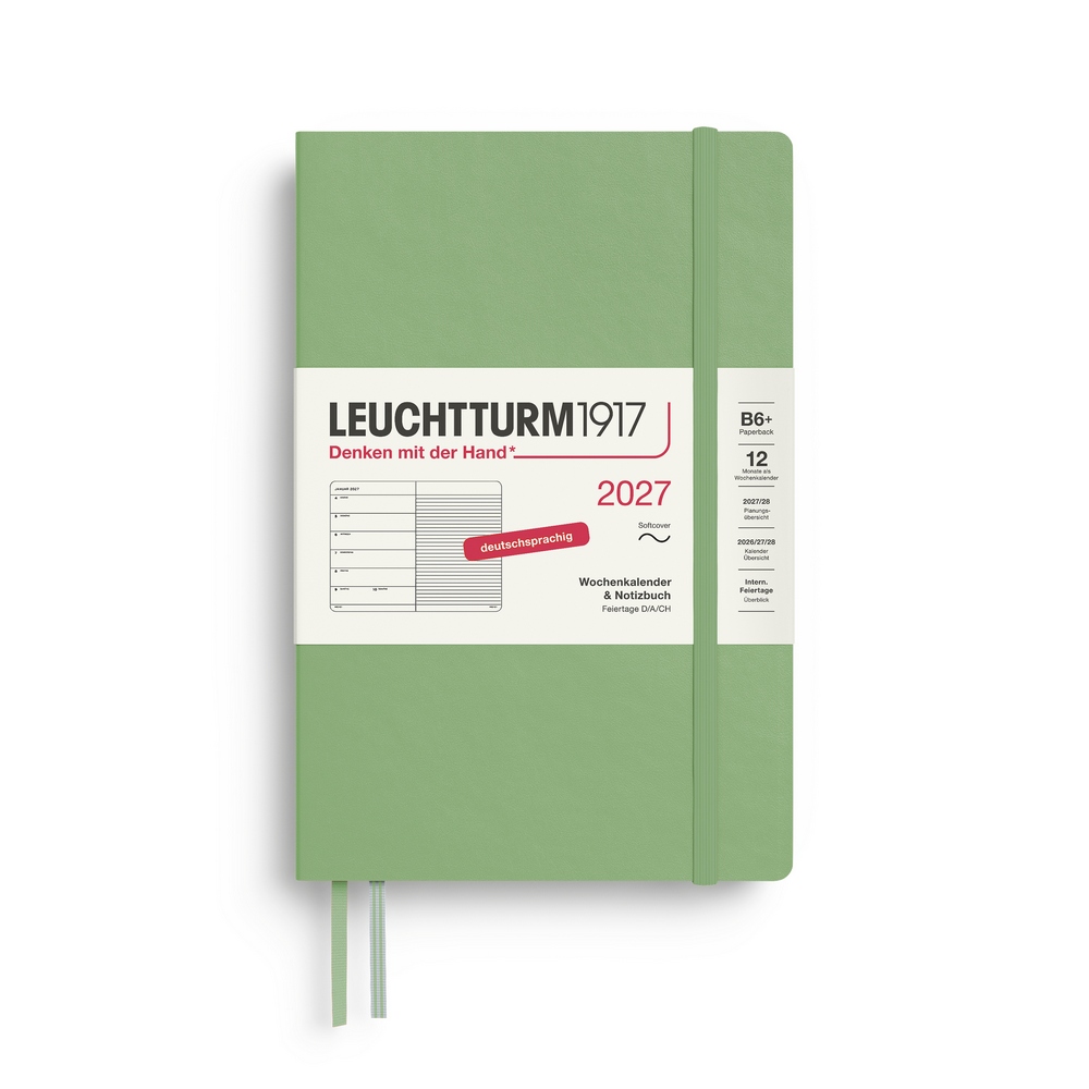 Leuchtturm1917 Kalender & Notizbuch 1 Woche auf 1 Seite 2027 Paperback B6+ Softcover Salbei, liniert Leuchtturm1917 Kalender & Notizbuch 1 Woche auf 1 Seite 2027 Paperback B6+ Softcover Salbei, liniert von Leuchtturm1917