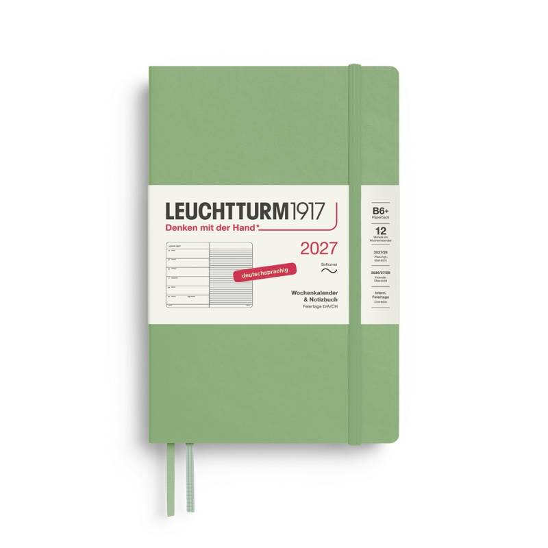 Leuchtturm1917 Kalender & Notizbuch 1 Woche auf 1 Seite 2027 Paperback B6+ Softcover Salbei, liniert Leuchtturm1917 Kalender & Notizbuch 1 Woche auf 1 Seite 2027 Paperback B6+ Softcover Salbei, liniert von Leuchtturm1917