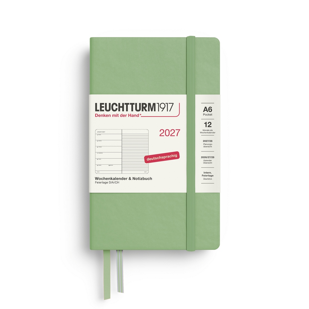 Leuchtturm1917 Kalender & Notizbuch 1 Woche auf 1 Seite 2027 Pocket A6 Hardcover Salbei, liniert Leuchtturm1917 Kalender & Notizbuch 1 Woche auf 1 Seite 2027 Pocket A6 Hardcover Salbei, liniert von Leuchtturm1917