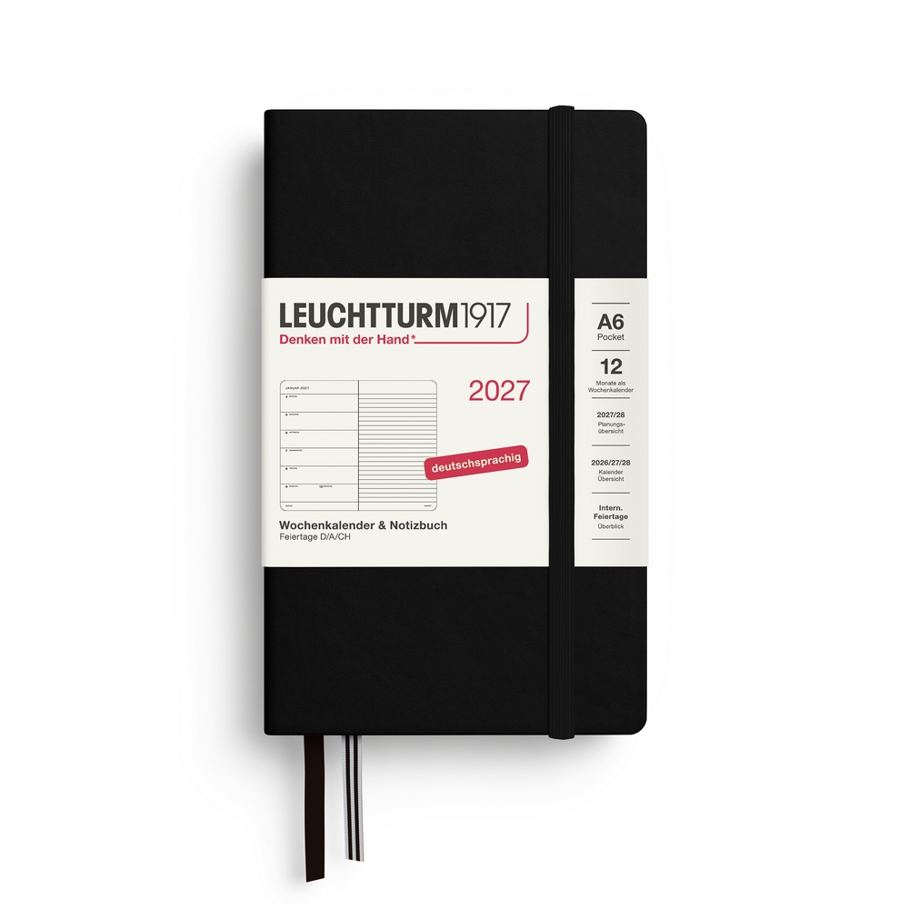 Leuchtturm1917 Kalender & Notizbuch 1 Woche auf 1 Seite 2027 Pocket A6 Hardcover Schwarz, liniert Leuchtturm1917 Kalender & Notizbuch 1 Woche auf 1 Seite 2027 Pocket A6 Hardcover Schwarz, liniert von Leuchtturm1917