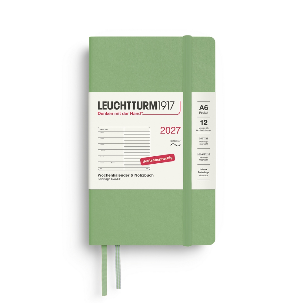 Leuchtturm1917 Kalender & Notizbuch 1 Woche auf 1 Seite 2027 Pocket A6 Softcover Salbei, liniert Leuchtturm1917 Kalender & Notizbuch 1 Woche auf 1 Seite 2027 Pocket A6 Softcover Salbei, liniert von Leuchtturm1917
