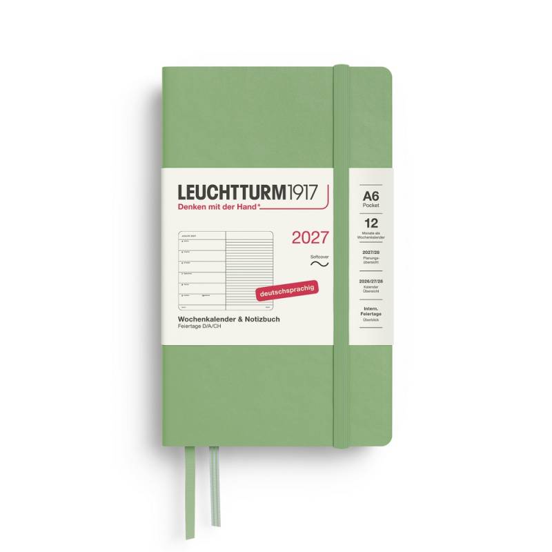 Leuchtturm1917 Kalender & Notizbuch 1 Woche auf 1 Seite 2027 Pocket A6 Softcover Salbei, liniert Leuchtturm1917 Kalender & Notizbuch 1 Woche auf 1 Seite 2027 Pocket A6 Softcover Salbei, liniert von Leuchtturm1917