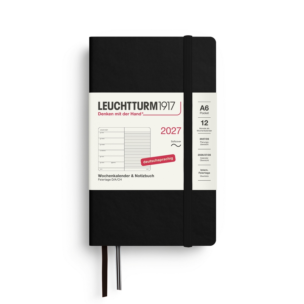 Leuchtturm1917 Kalender & Notizbuch 1 Woche auf 1 Seite 2027 Pocket A6 Softcover Schwarz, liniert Leuchtturm1917 Kalender & Notizbuch 1 Woche auf 1 Seite 2027 Pocket A6 Softcover Schwarz, liniert von Leuchtturm1917