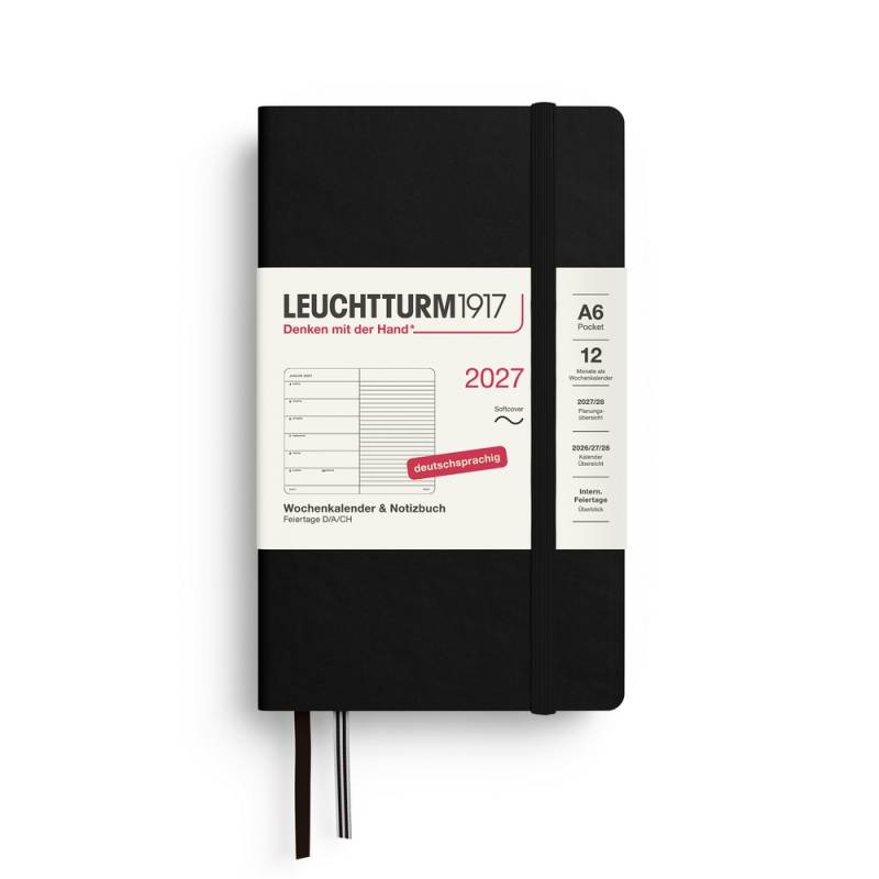 Leuchtturm1917 Kalender & Notizbuch 1 Woche auf 1 Seite 2027 Pocket A6 Softcover Schwarz, liniert Leuchtturm1917 Kalender & Notizbuch 1 Woche auf 1 Seite 2027 Pocket A6 Softcover Schwarz, liniert von Leuchtturm1917