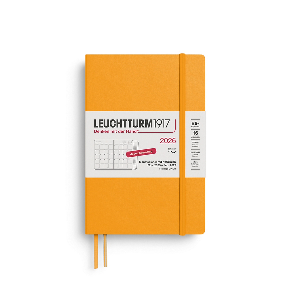 Leuchtturm1917 Monatsplaner & Notizbuch 2026 Paperback B6+ Softcover Rising Sun von Leuchtturm1917