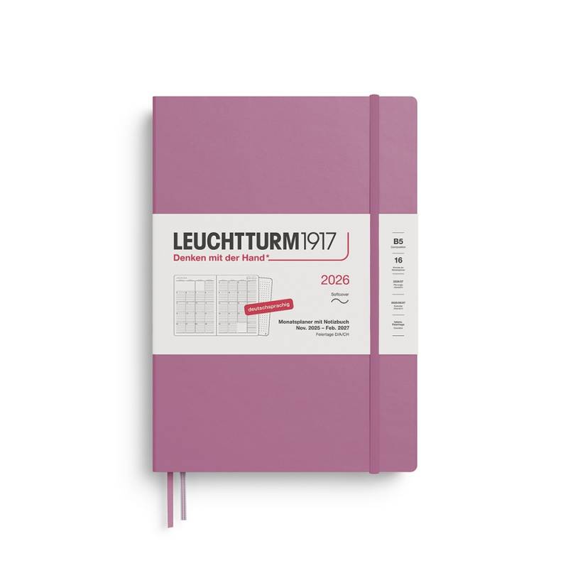 Leuchtturm1917 Monatsplaner & Notizbuch Composition 2026 B5 Softcover Dusty Rose von Leuchtturm1917