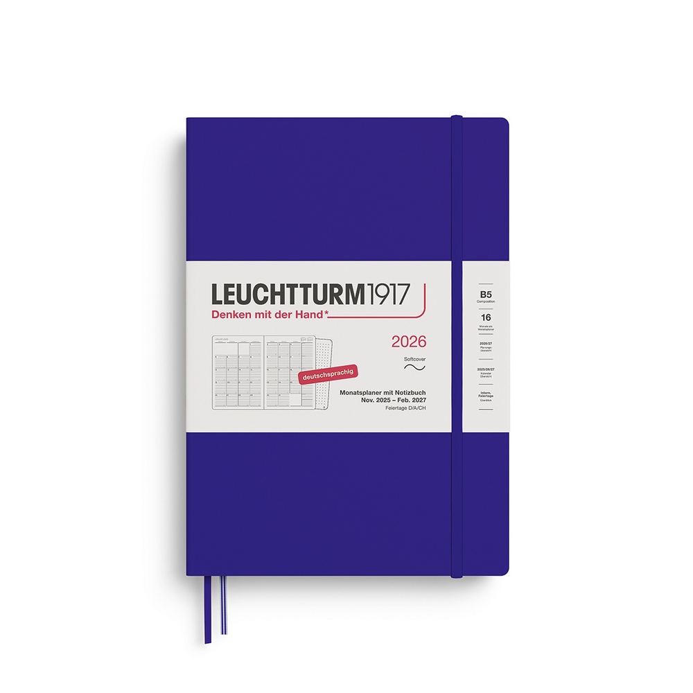 Leuchtturm1917 Monatsplaner & Notizbuch Composition 2026 B5 Softcover Ink von Leuchtturm1917
