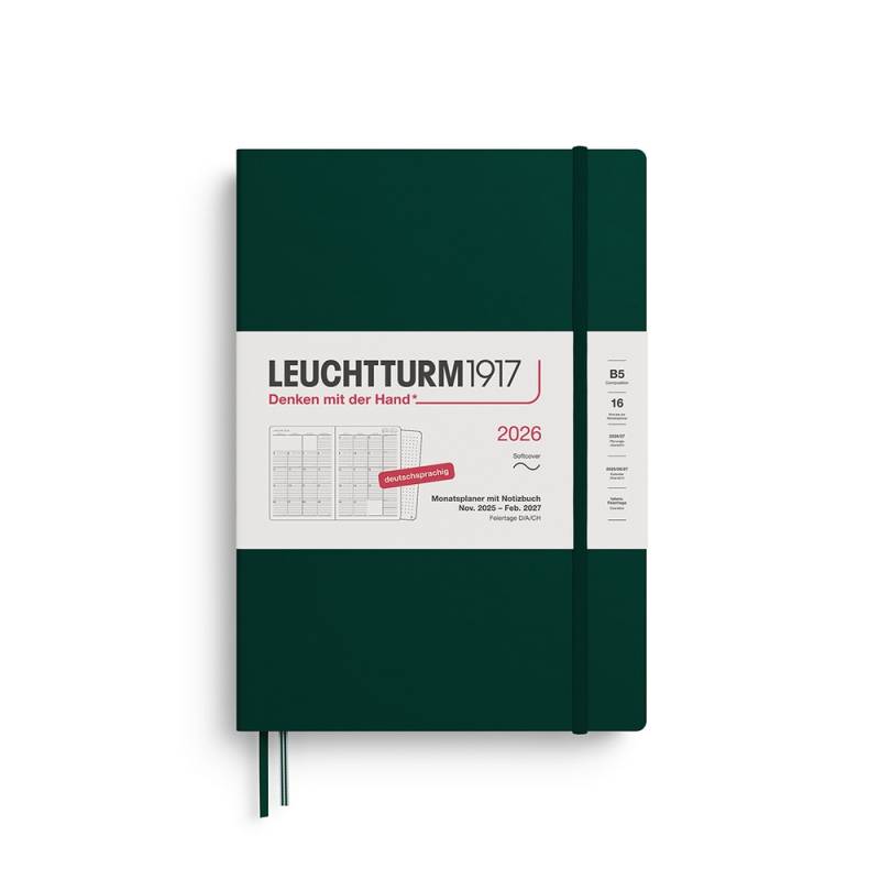 Leuchtturm1917 Monatsplaner & Notizbuch Composition B5 2026 Softcover Forest Green von Leuchtturm1917