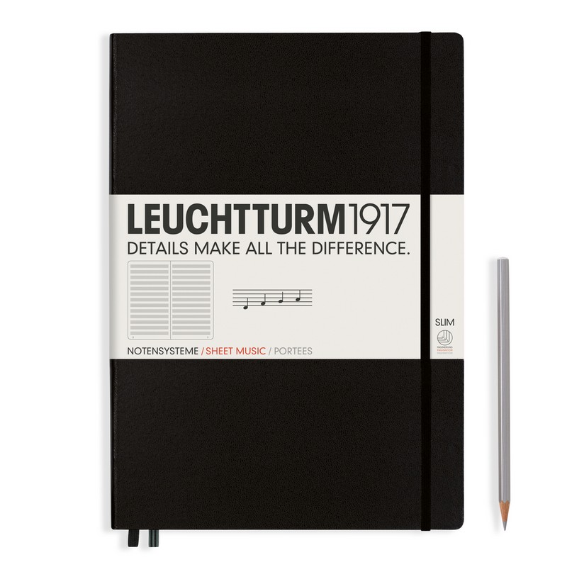 Leuchtturm1917 Notenbuch Master Slim (A4+) Hardcover Schwarz von Leuchtturm1917