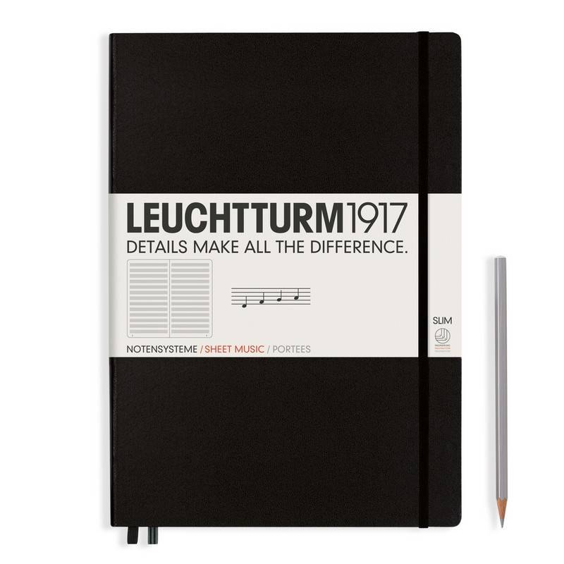 Leuchtturm1917 Notenbuch Master Slim (A4+) Hardcover Schwarz von Leuchtturm1917