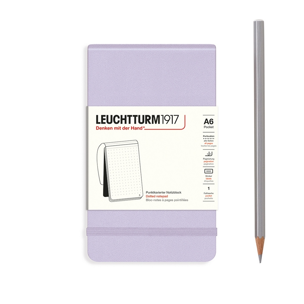 Leuchtturm1917 Notizblock Pocket Hardcover A6 Lilac Punktkariert von Leuchtturm1917