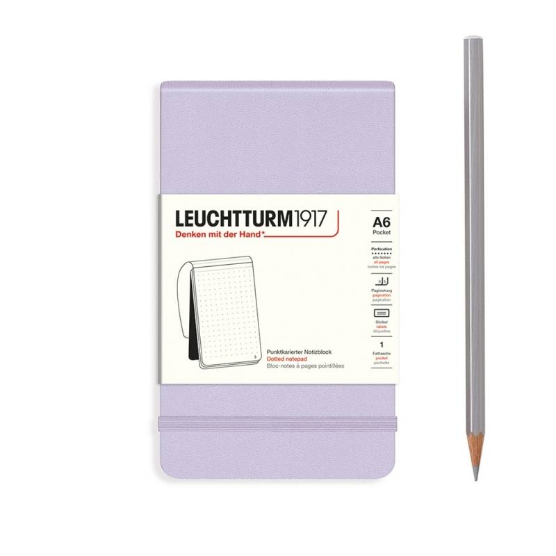 Leuchtturm1917 Notizblock Pocket Hardcover A6 Lilac Punktkariert von Leuchtturm1917