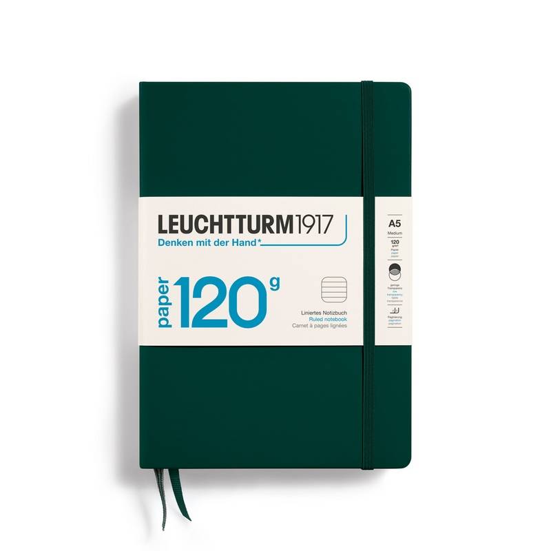 Leuchtturm1917 Notizbuch 120g Medium Hardcover A5 Forest Green liniert Leuchtturm1917 Notizbuch 120g Medium Hardcover A5 Forest Green liniert von Leuchtturm1917