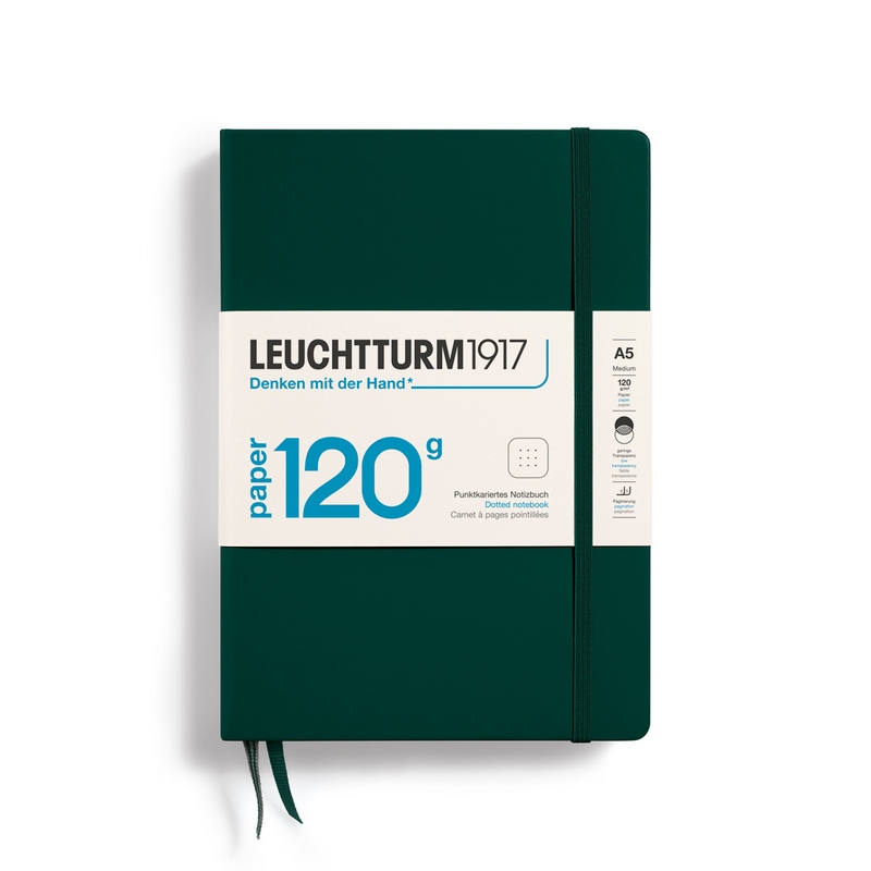 Leuchtturm1917 Notizbuch 120g Medium Hardcover A5 Forest Green punktkariert von Leuchtturm1917