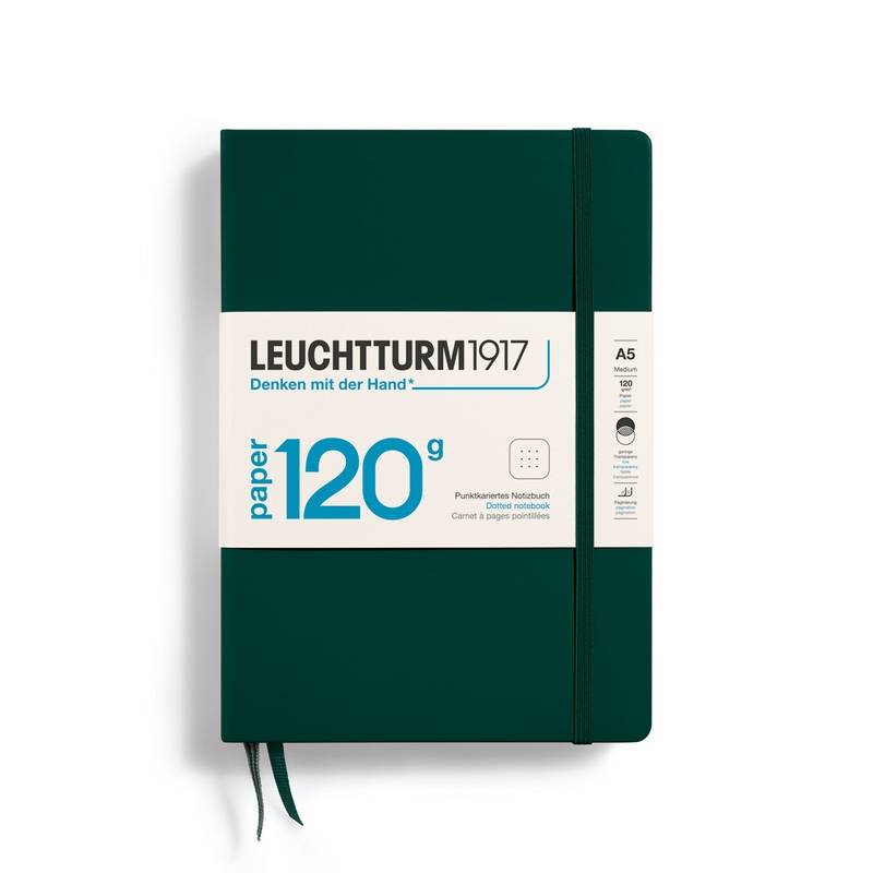 Leuchtturm1917 Notizbuch 120g Medium Hardcover A5 Forest Green punktkariert von Leuchtturm1917