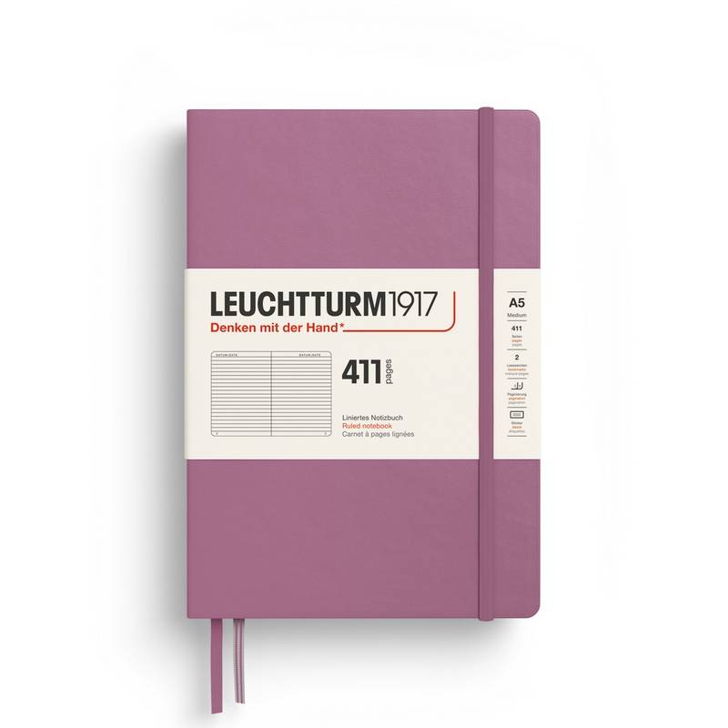 Leuchtturm1917 Notizbuch 411 Medium A5 Hardcover Dusty Rose Liniert von Leuchtturm1917