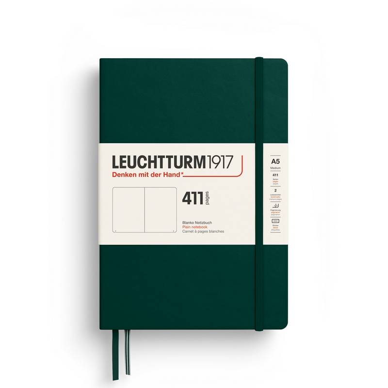 Leuchtturm1917 Notizbuch 411 Medium A5 Hardcover Forest Green Blanko von Leuchtturm1917