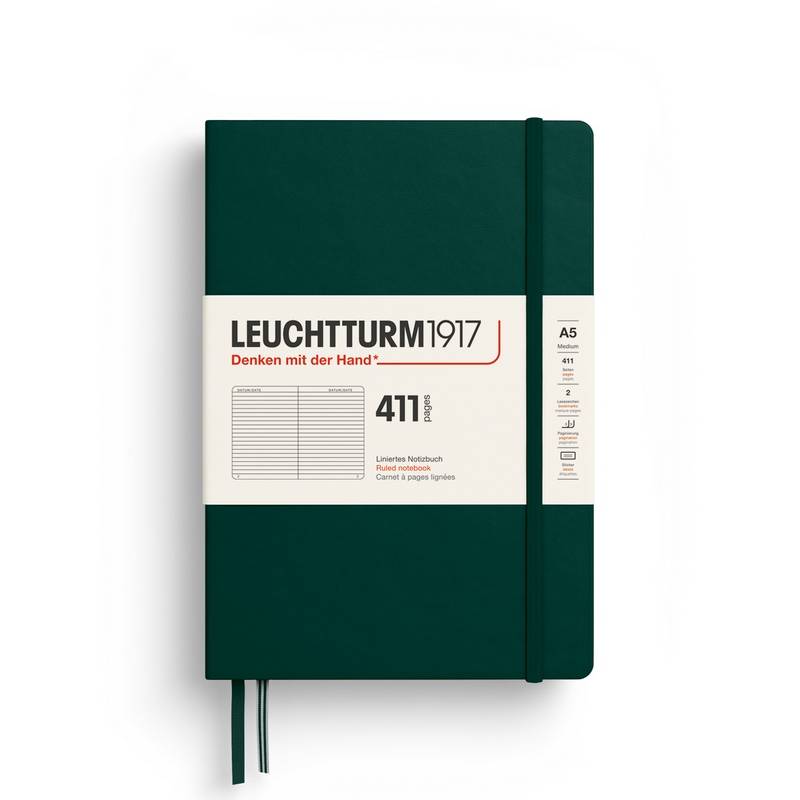 Leuchtturm1917 Notizbuch 411 Medium A5 Hardcover Forest Green Liniert von Leuchtturm1917