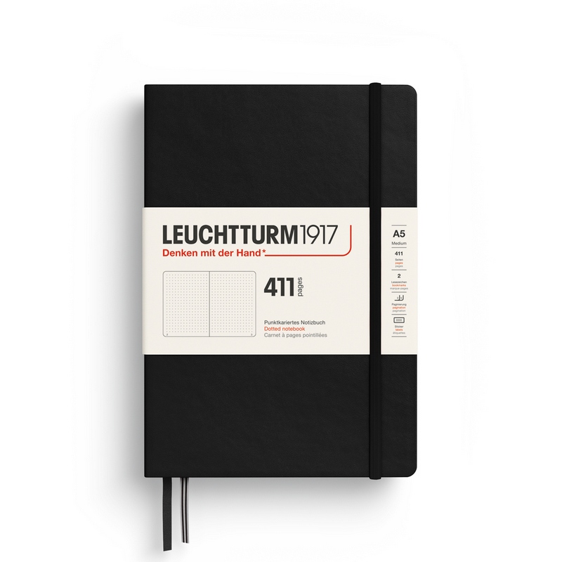 Leuchtturm1917 Notizbuch 411 Medium A5 Hardcover Schwarz Punktkariert Leuchtturm1917 Notizbuch 411 Medium A5 Hardcover Schwarz Punktkariert von Leuchtturm1917