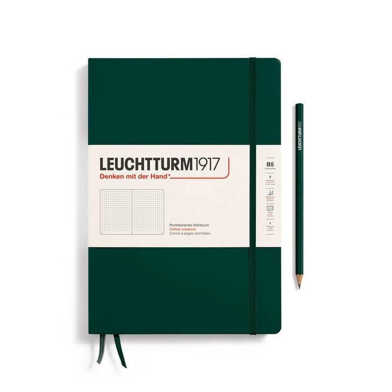 Leuchtturm1917 Notizbuch Composition Hardcover B5 Forest Green Punktkariert von Leuchtturm1917