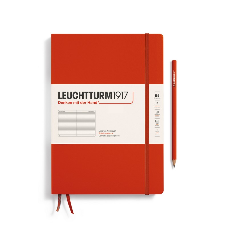 Leuchtturm1917 Notizbuch Composition Hardcover B5 Fox Red Liniert von Leuchtturm1917