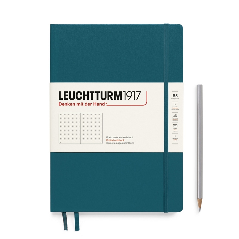 Leuchtturm1917 Notizbuch Composition Hardcover B5 pacific green, punktkariert von Leuchtturm1917