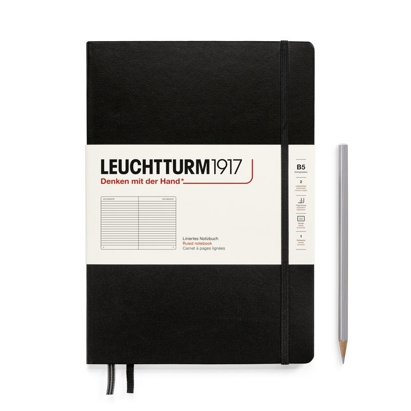 Leuchtturm1917 Notizbuch Composition Hardcover B5 schwarz, liniert von Leuchtturm1917