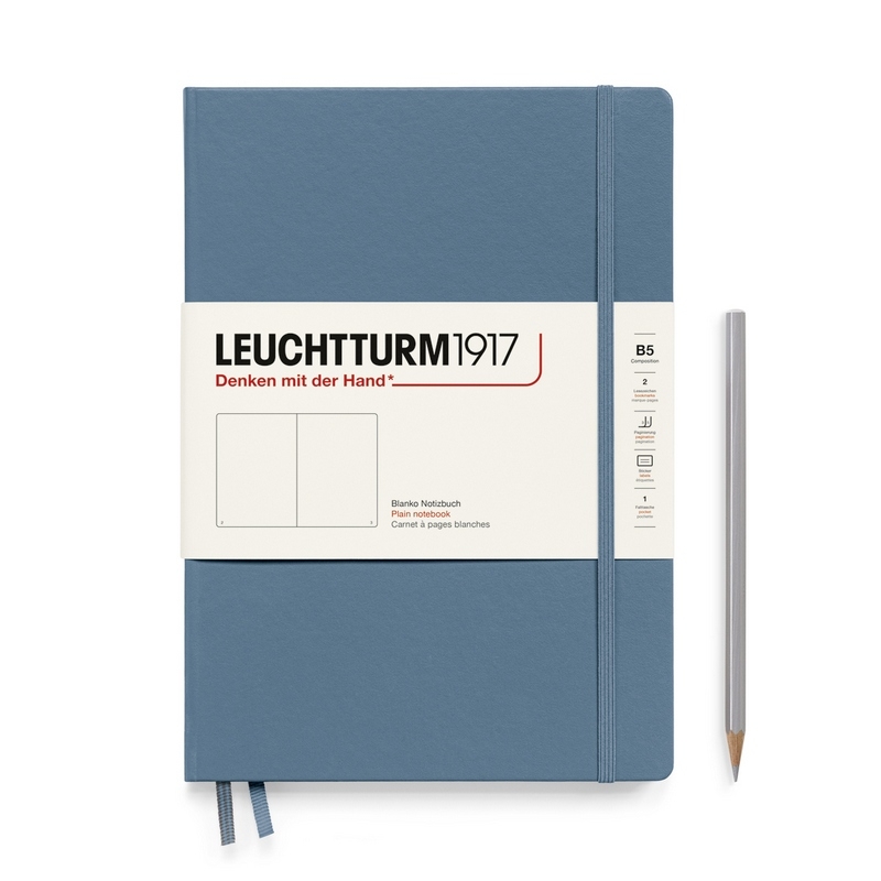 Leuchtturm1917 Notizbuch Composition Hardcover B5 stone blue, blanko von Leuchtturm1917