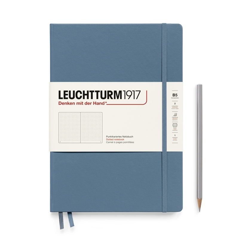 Leuchtturm1917 Notizbuch Composition Hardcover B5 stone blue, punktkariert von Leuchtturm1917