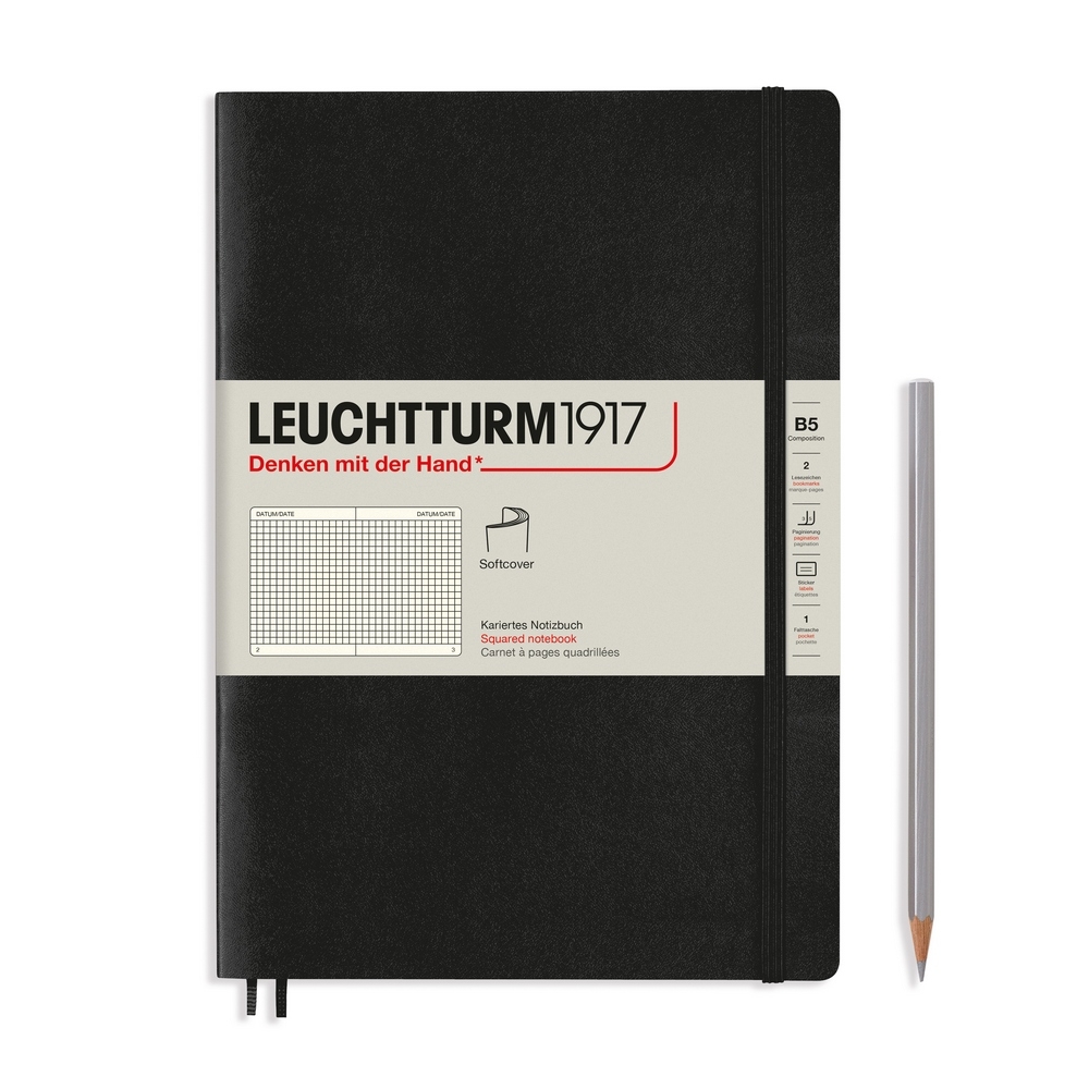 Leuchtturm1917 Notizbuch Composition Softcover B5 Schwarz, kariert Leuchtturm1917 Notizbuch Composition Softcover B5 Schwarz, kariert von Leuchtturm1917