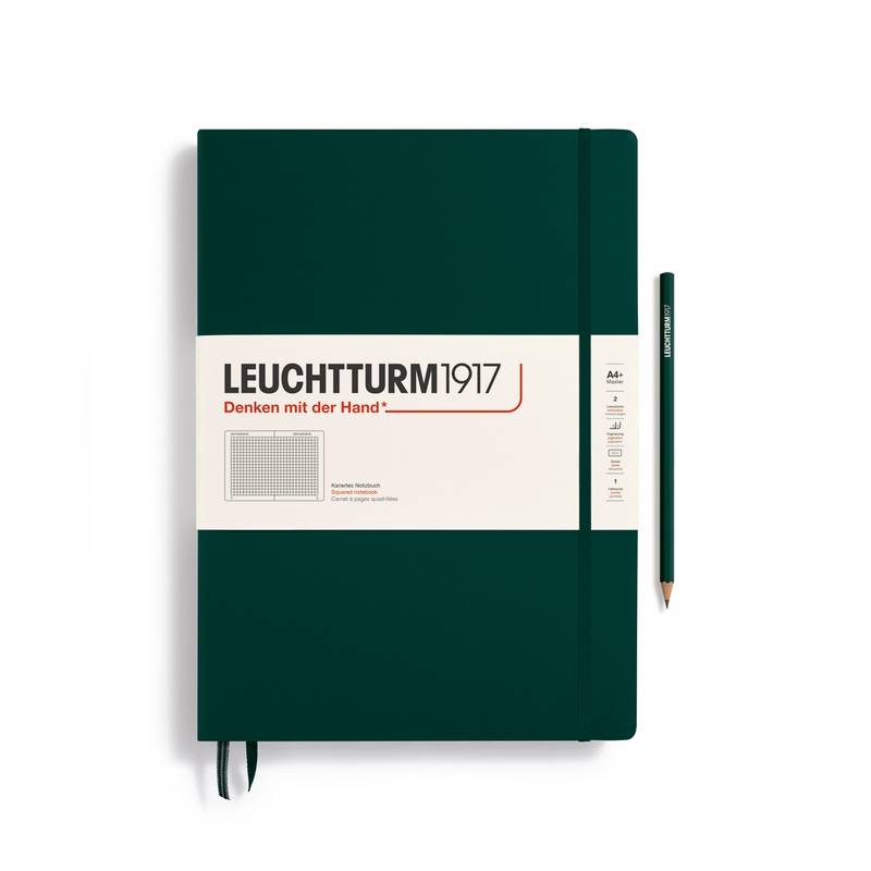 Leuchtturm1917 Notizbuch Master Hardcover A4+ Forest Green Kariert von Leuchtturm1917