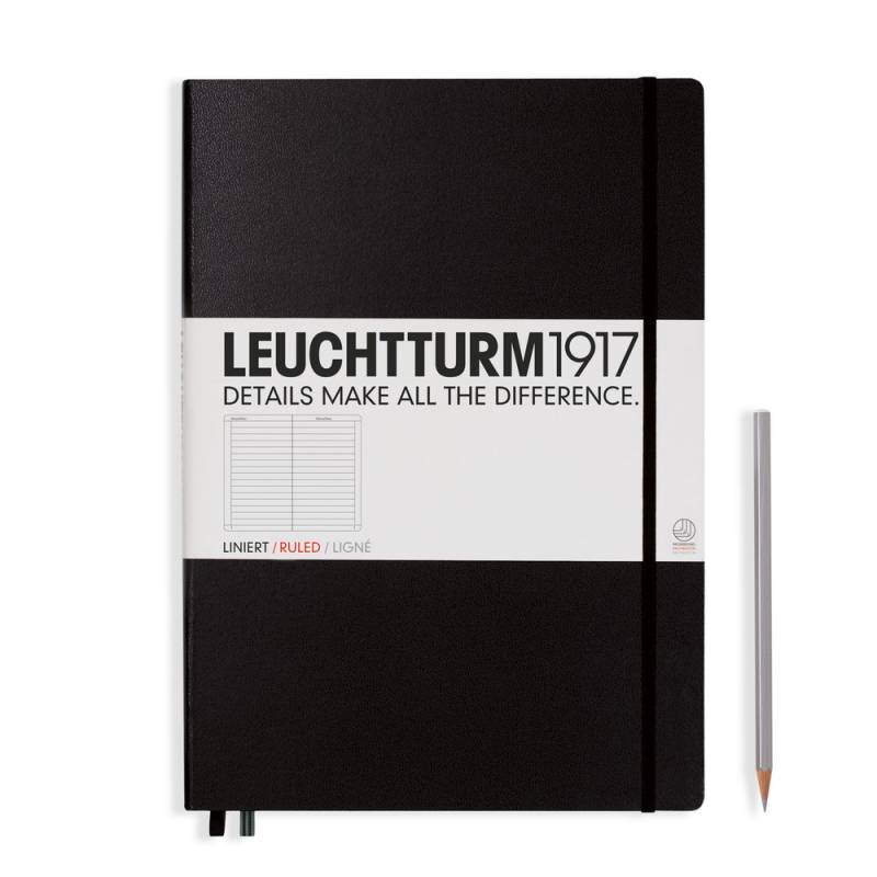Leuchtturm1917 Notizbuch Master Hardcover A4+ Schwarz Liniert von Leuchtturm1917